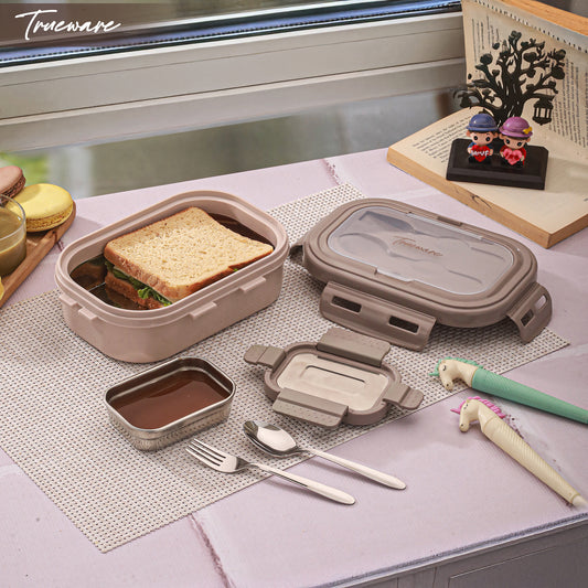 Trueware Picaso Jr. Insulated Inner Steel Thermoware BPA Free, Airtight, Food Grade, 2 Containers Lunch Box 750 ML
