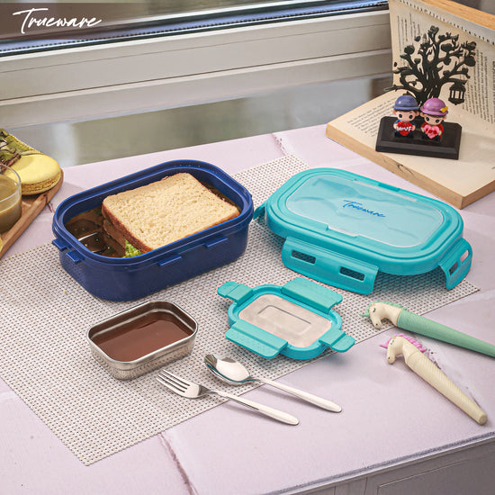 Trueware Picaso Insulated Inner Steel Thermoware BPA Free, Airtight, Food Grade, 2 Containers Lunch Box 750 ML
