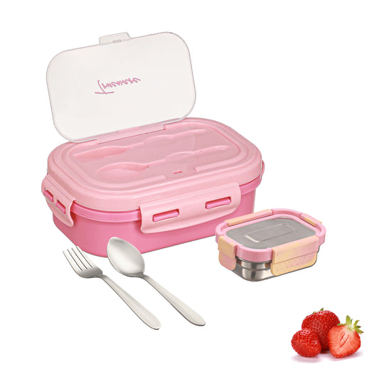 Trueware Picaso Insulated Inner Steel Thermoware BPA Free, Airtight, Food Grade, 2 Containers Lunch Box 750 ML