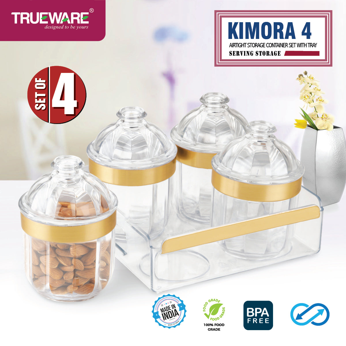 Kimora  Serving Set4 With Tray