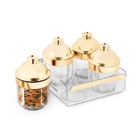 KIMORA Plus Serving Set with 4 Container and TRAY (SER-P1-002-GL)