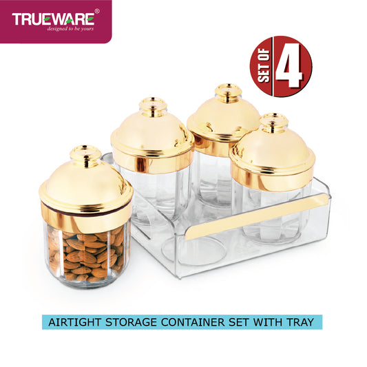 KIMORA Plus Serving Set with 4 Container and TRAY (SER-P1-002-GL)