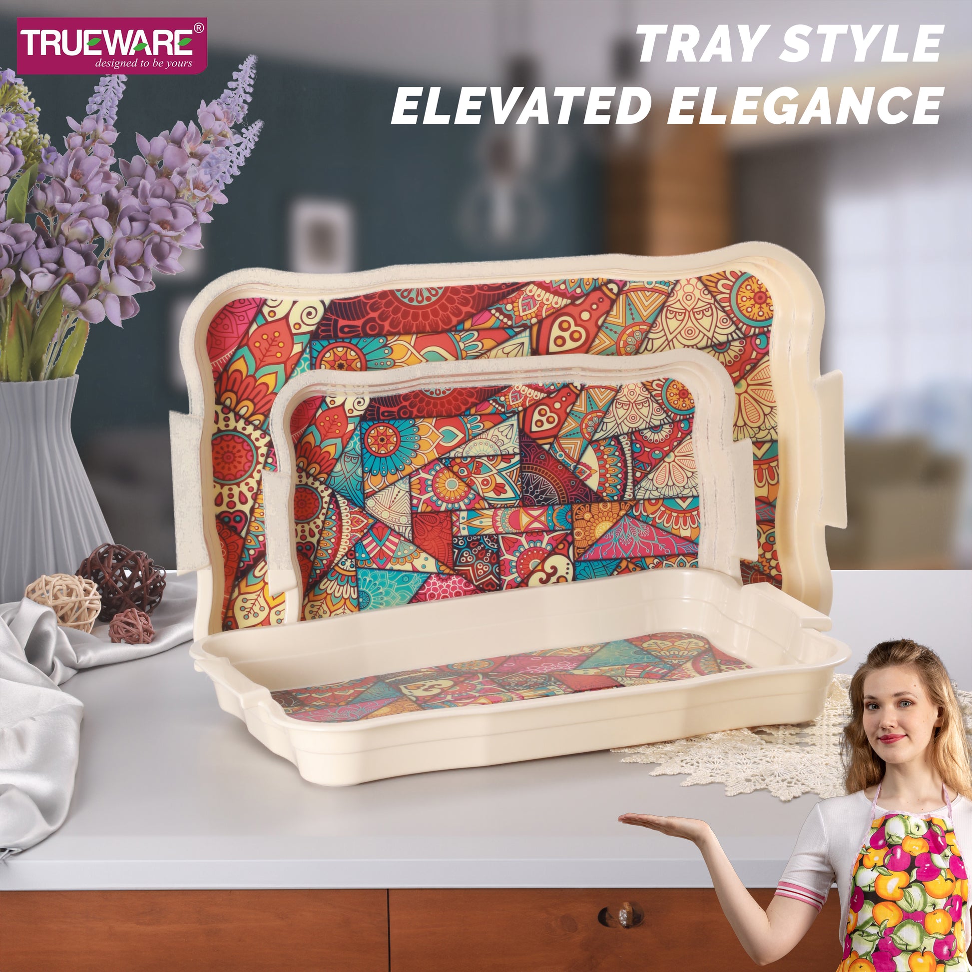 Gloria Tray Set Of 3 (S/M/L) With Box