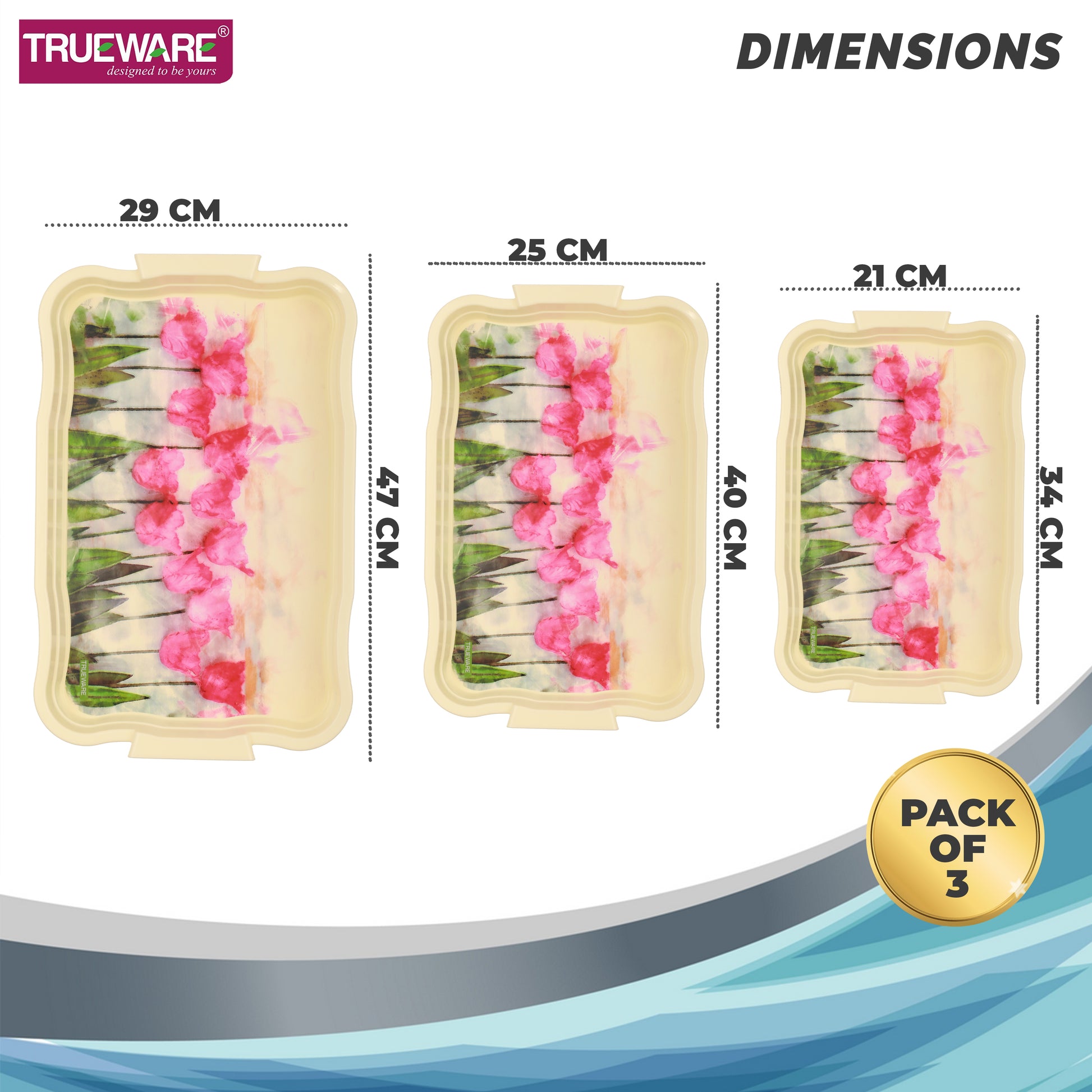 Gloria Tray Set Of 3 (S/M/L) With Box