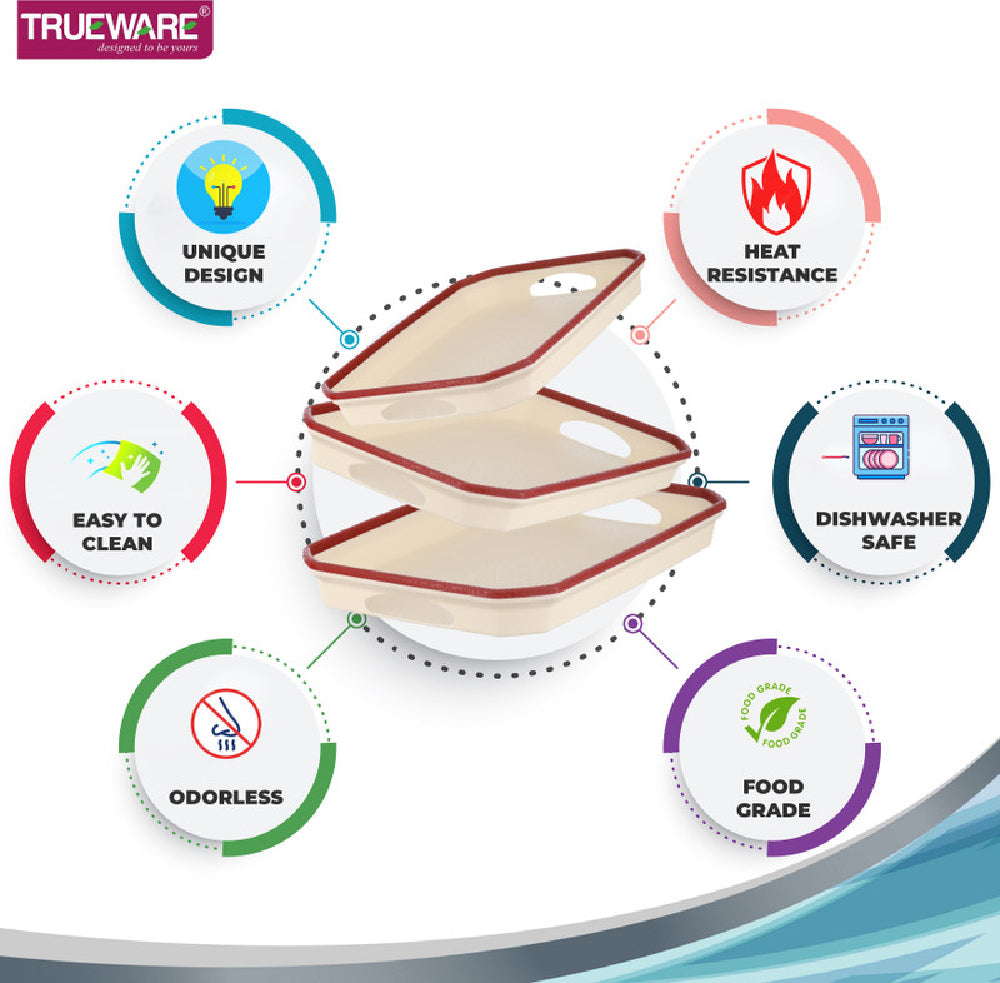 Trueware Oyster Serving Tray I Set of 3