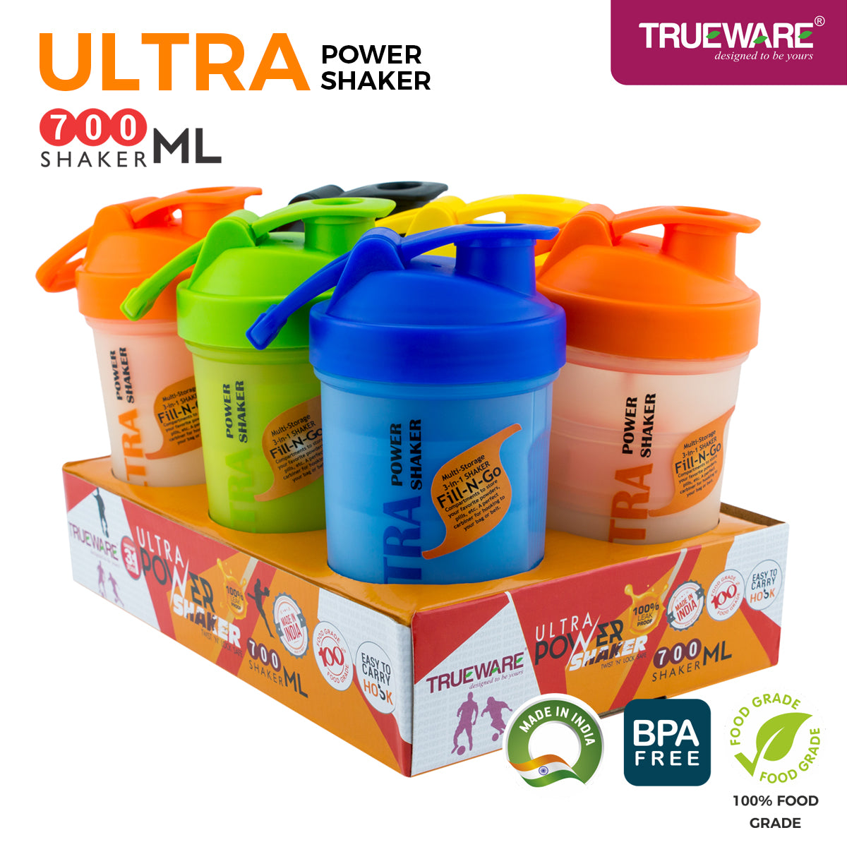 SHAKER ULTRA POWER  (3-IN-1) WITH TRAY