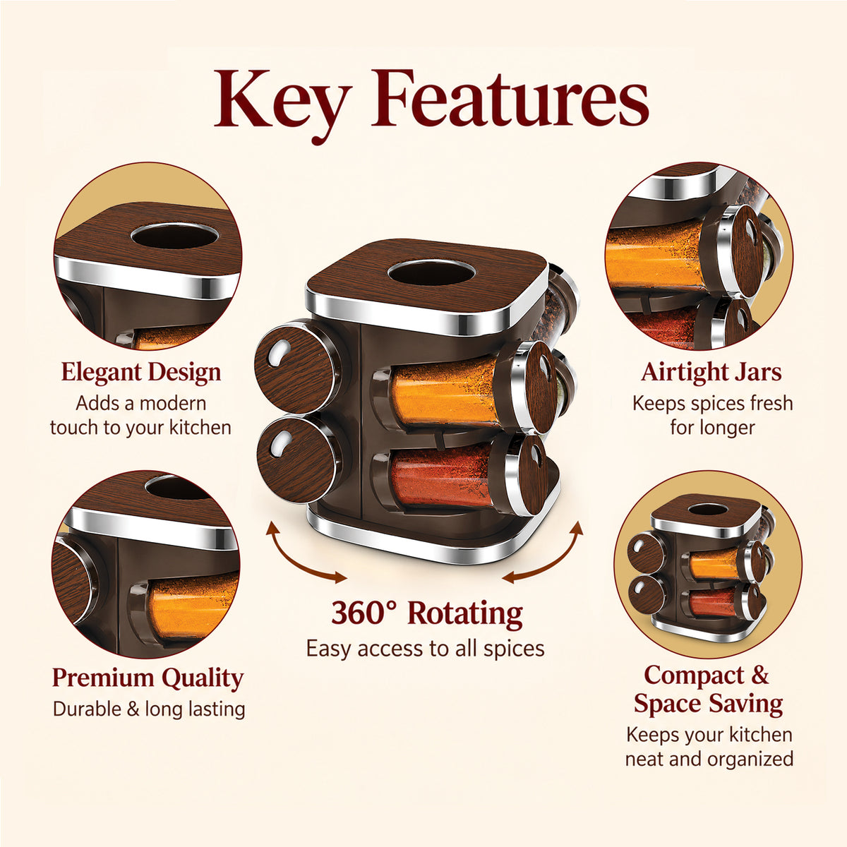 Trueware Spice Rack 8-in-1