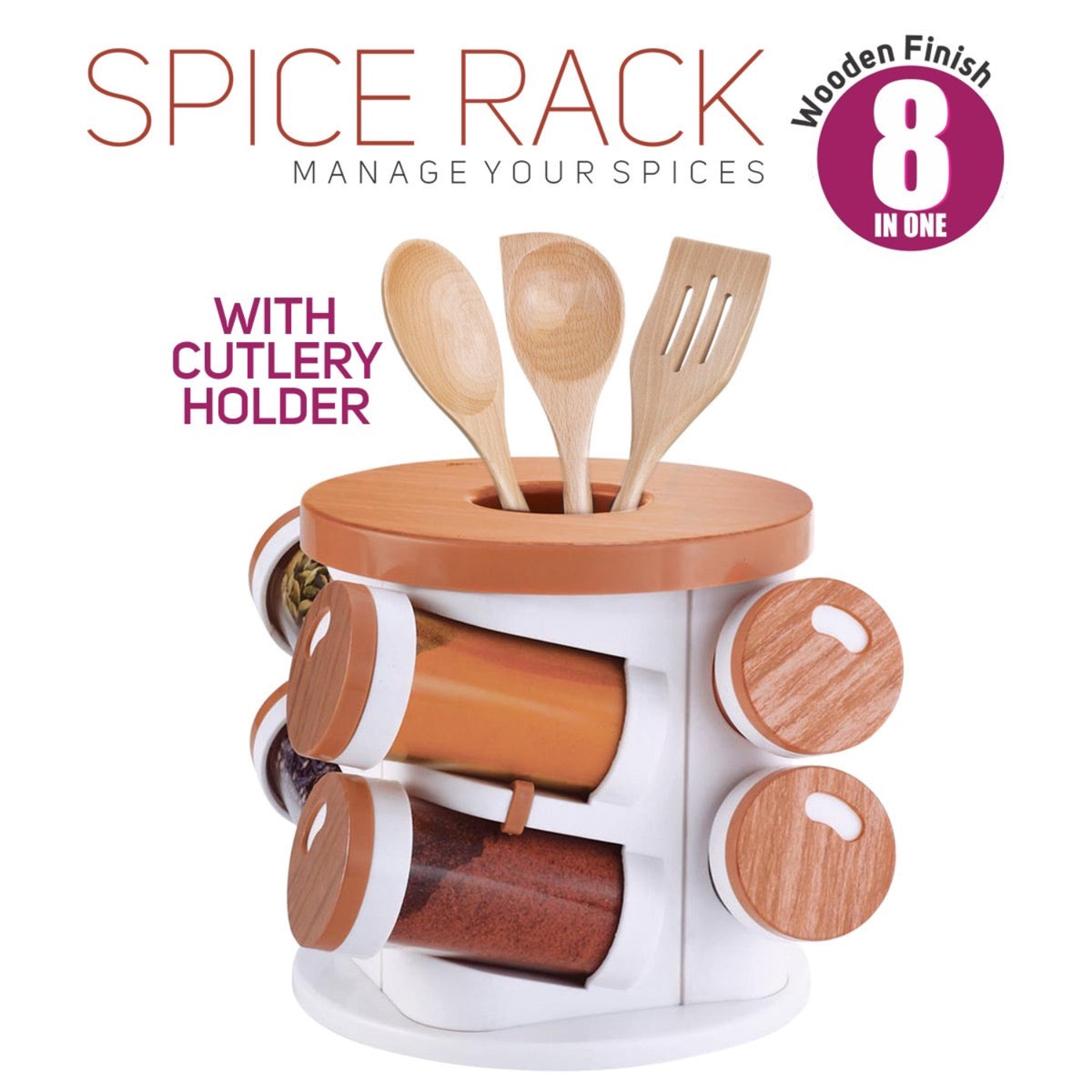 Trueware Spice Rack 8-in-1