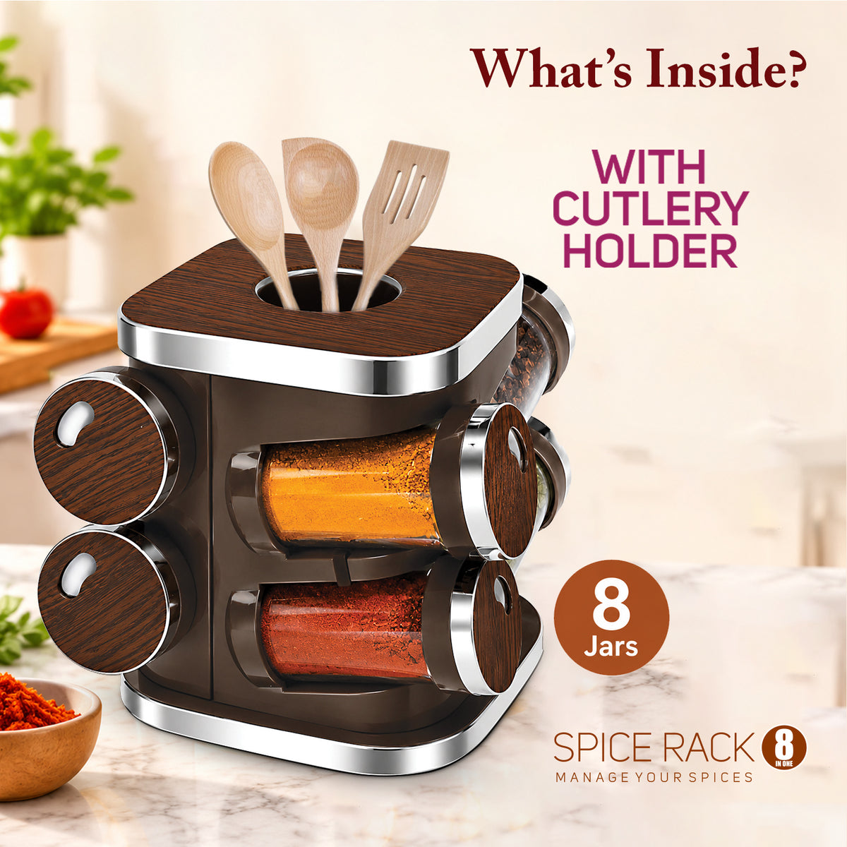 Trueware Spice Rack 8-in-1