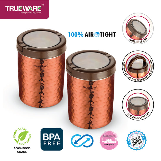 Steel Canister Liftup Airtight 750 2Pcs Set (W/Out Chrome)