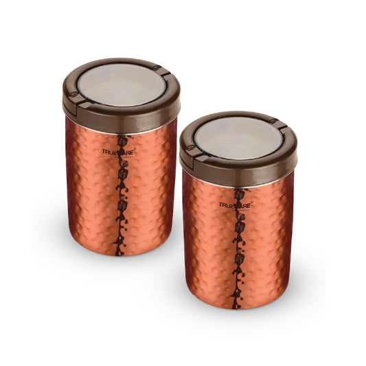 Steel Canister Liftup Airtight 1000 2Pcs Set (W/Out Chrome)