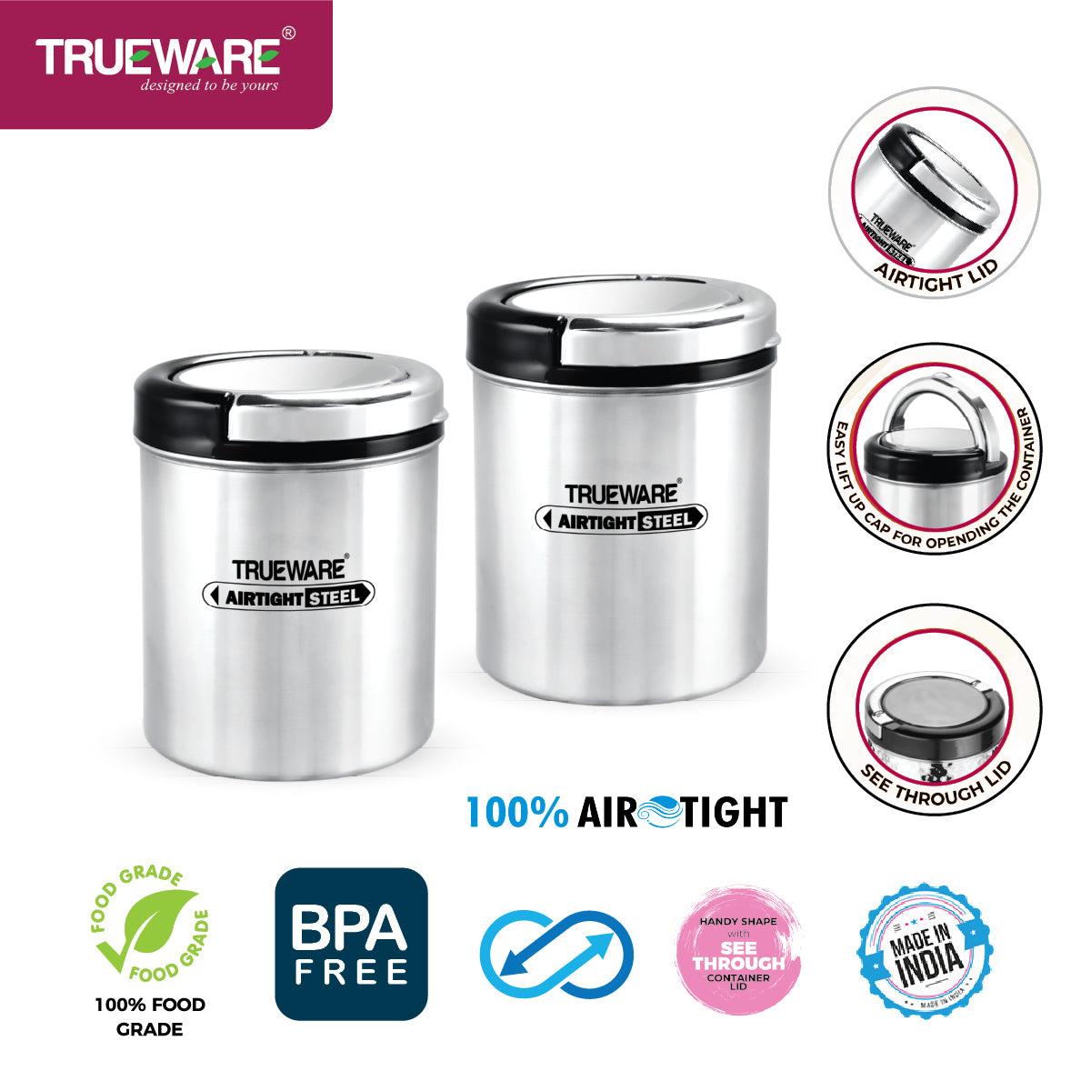 Liftup Plus Airtight 500 2Pcs Set (W/Out Chrome)