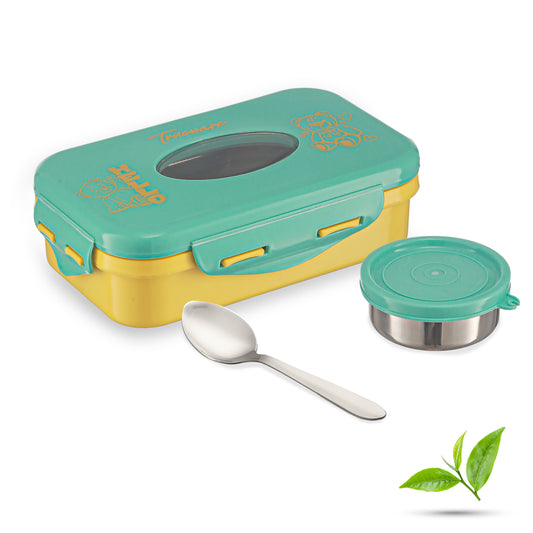 Trueware Alfa Insulated Inner Steel Thermoware BPA Free, Airtight, Food Grade, 2 Containers Lunch Box 700 ML (Green)