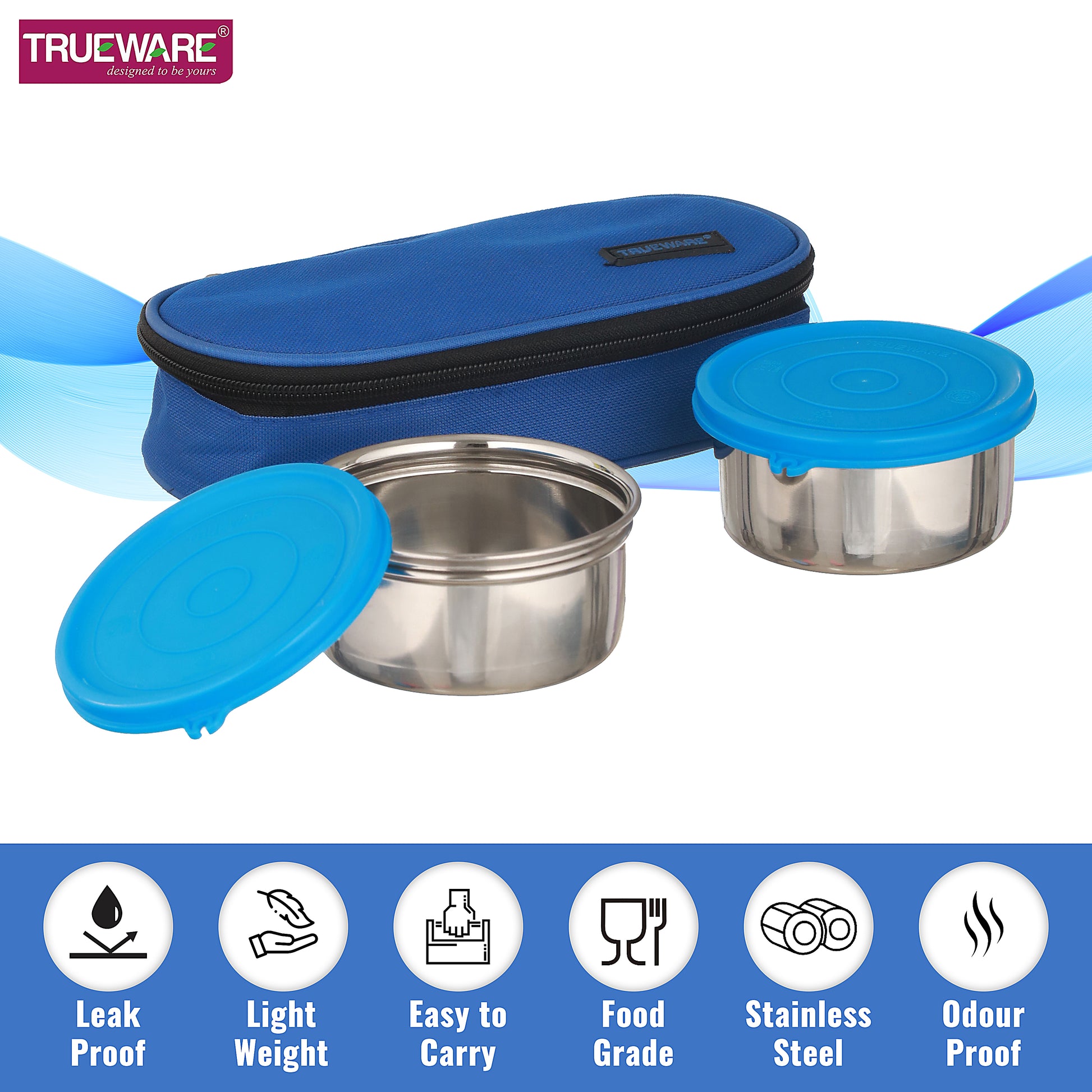 Trueware Tasty 2, 300 X 2 Container | Stainless Steel | Lunch Box | Tiffin | Leak Proof