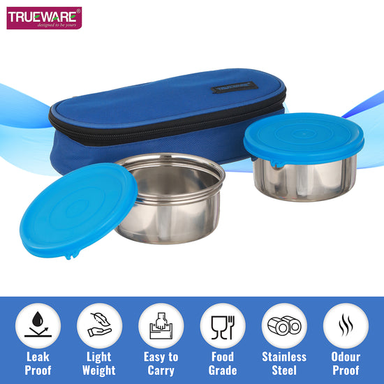 Trueware Tasty 2, 300 X 2 Container | Stainless Steel | Lunch Box | Tiffin | Leak Proof