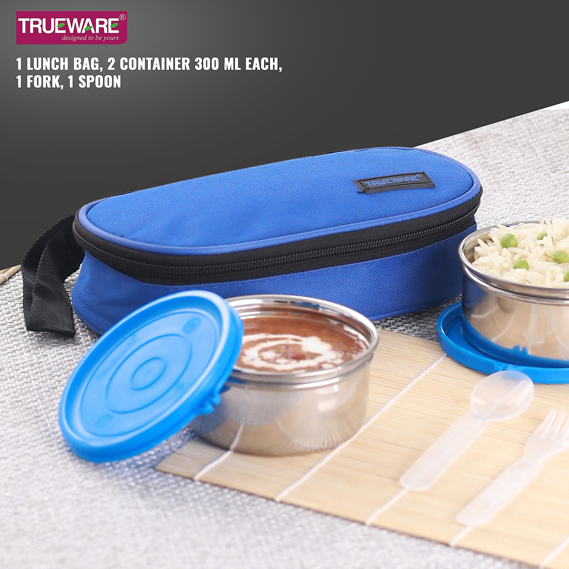 Trueware Tasty 2, 300 X 2 Container | Stainless Steel | Lunch Box | Tiffin | Leak Proof