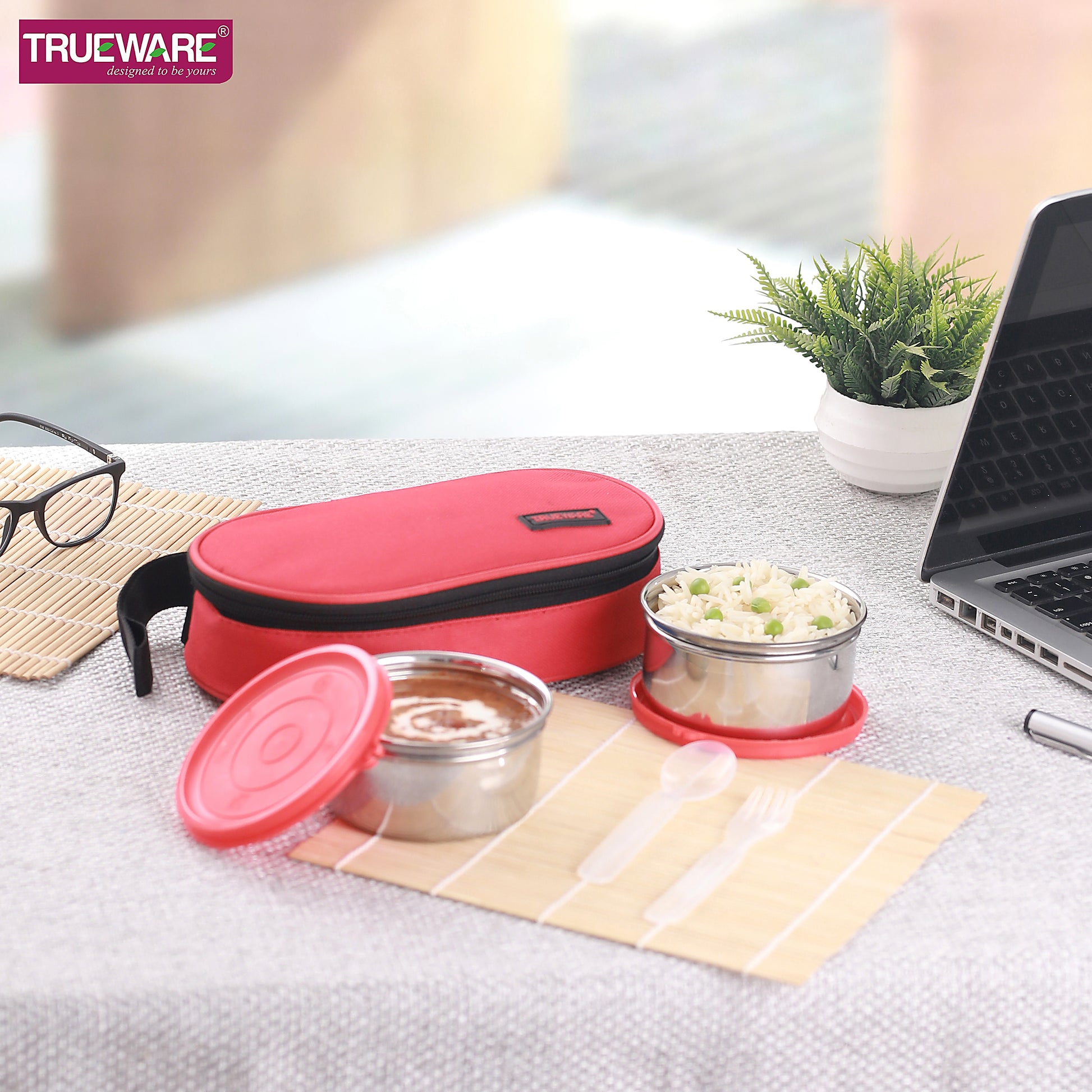 Trueware Tasty 2, 300 X 2 Container | Stainless Steel | Lunch Box | Tiffin | Leak Proof