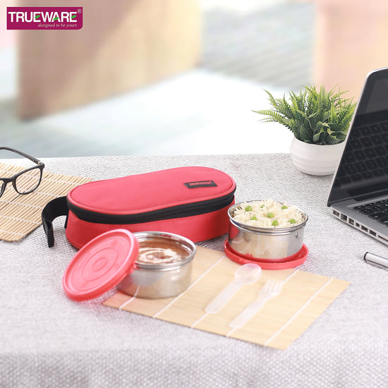 Trueware Tasty 2, 300 X 2 Container | Stainless Steel | Lunch Box | Tiffin | Leak Proof