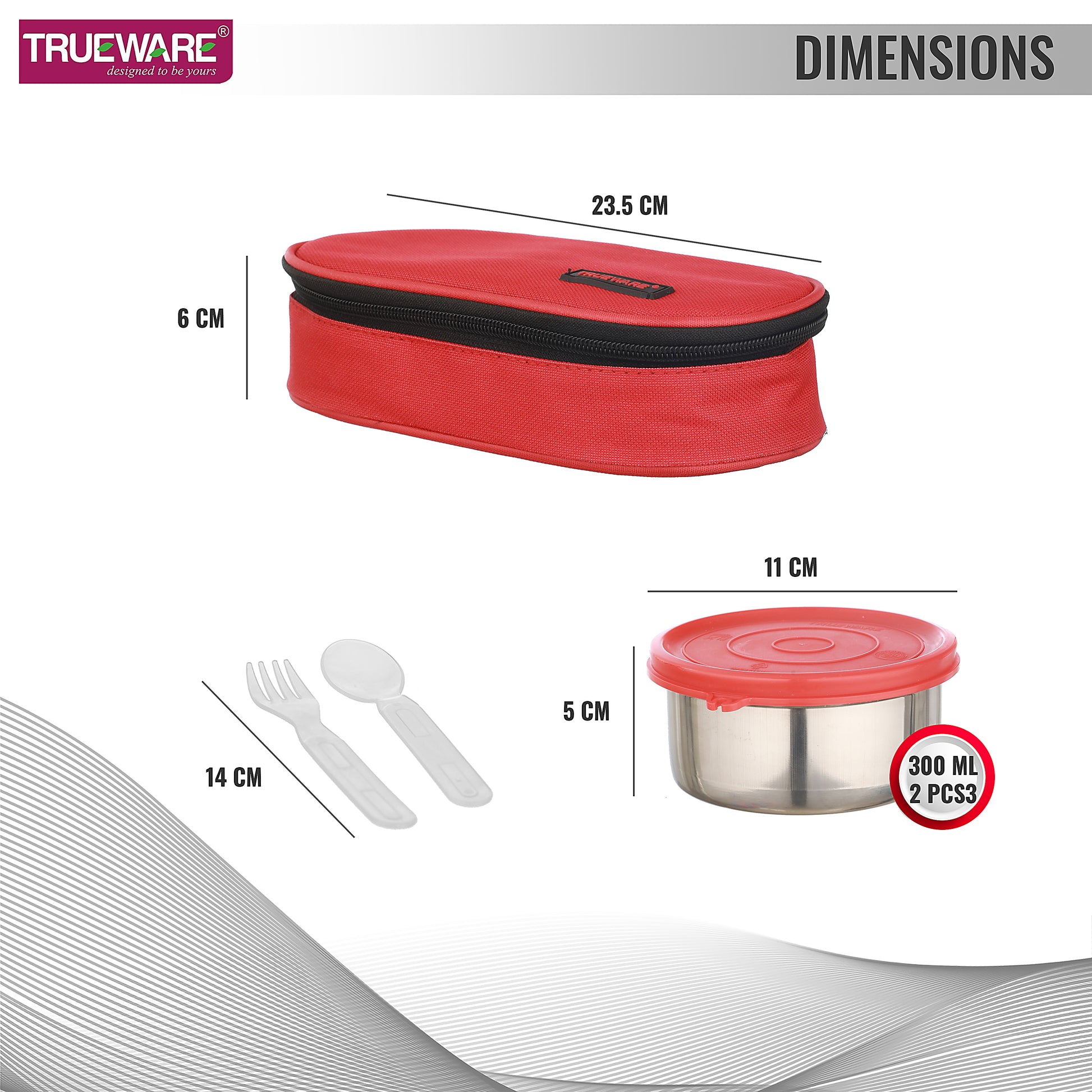 Trueware Tasty 2, 300 X 2 Container | Stainless Steel | Lunch Box | Tiffin | Leak Proof