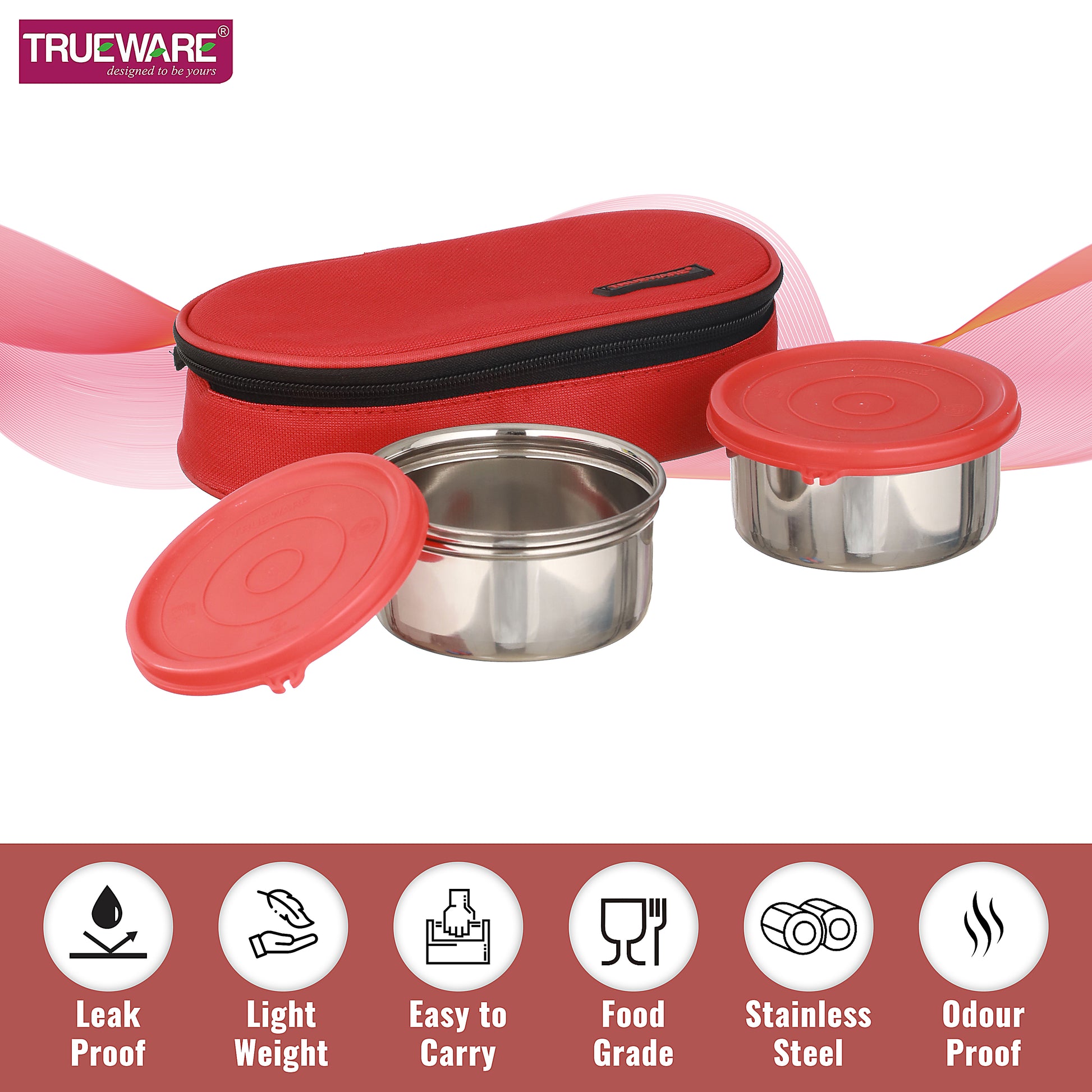 Trueware Tasty 2, 300 X 2 Container | Stainless Steel | Lunch Box | Tiffin | Leak Proof