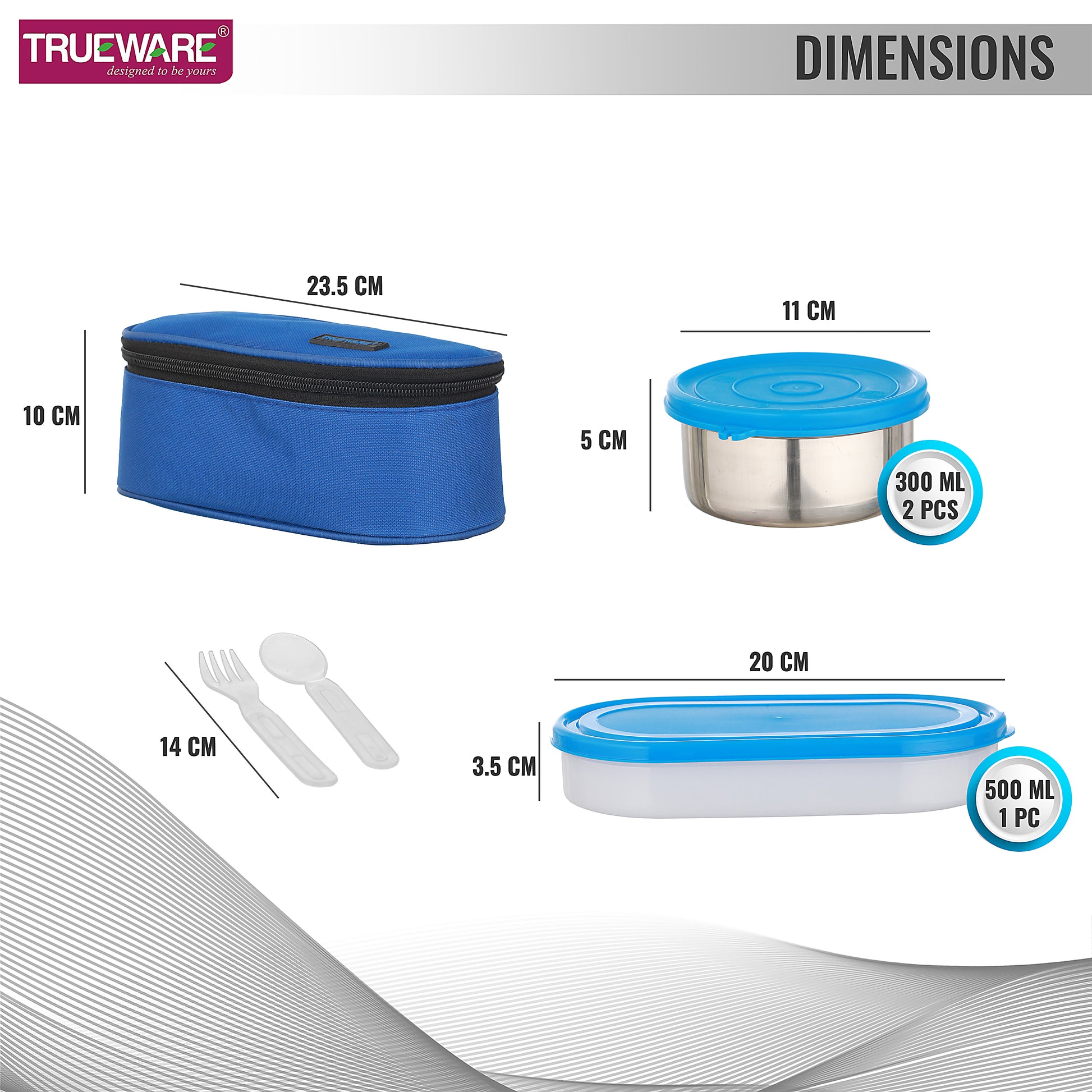 Trueware Tasty Double Decker, 300 X 2, 500 X 1 Container