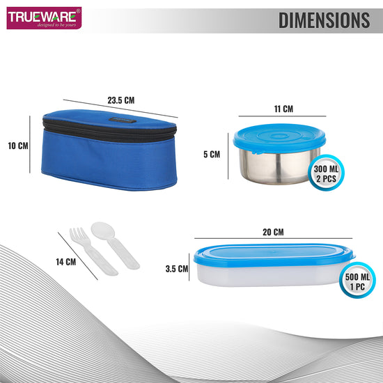 Trueware Tasty Double Decker, 300 X 2, 500 X 1 Container