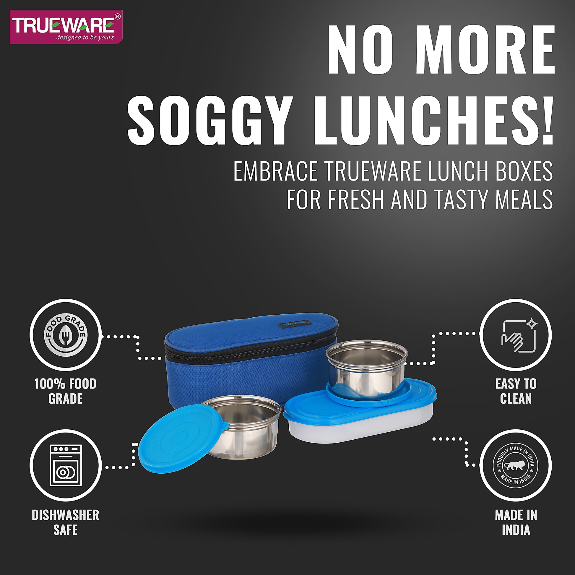Trueware Tasty Double Decker, 300 X 2, 500 X 1 Container