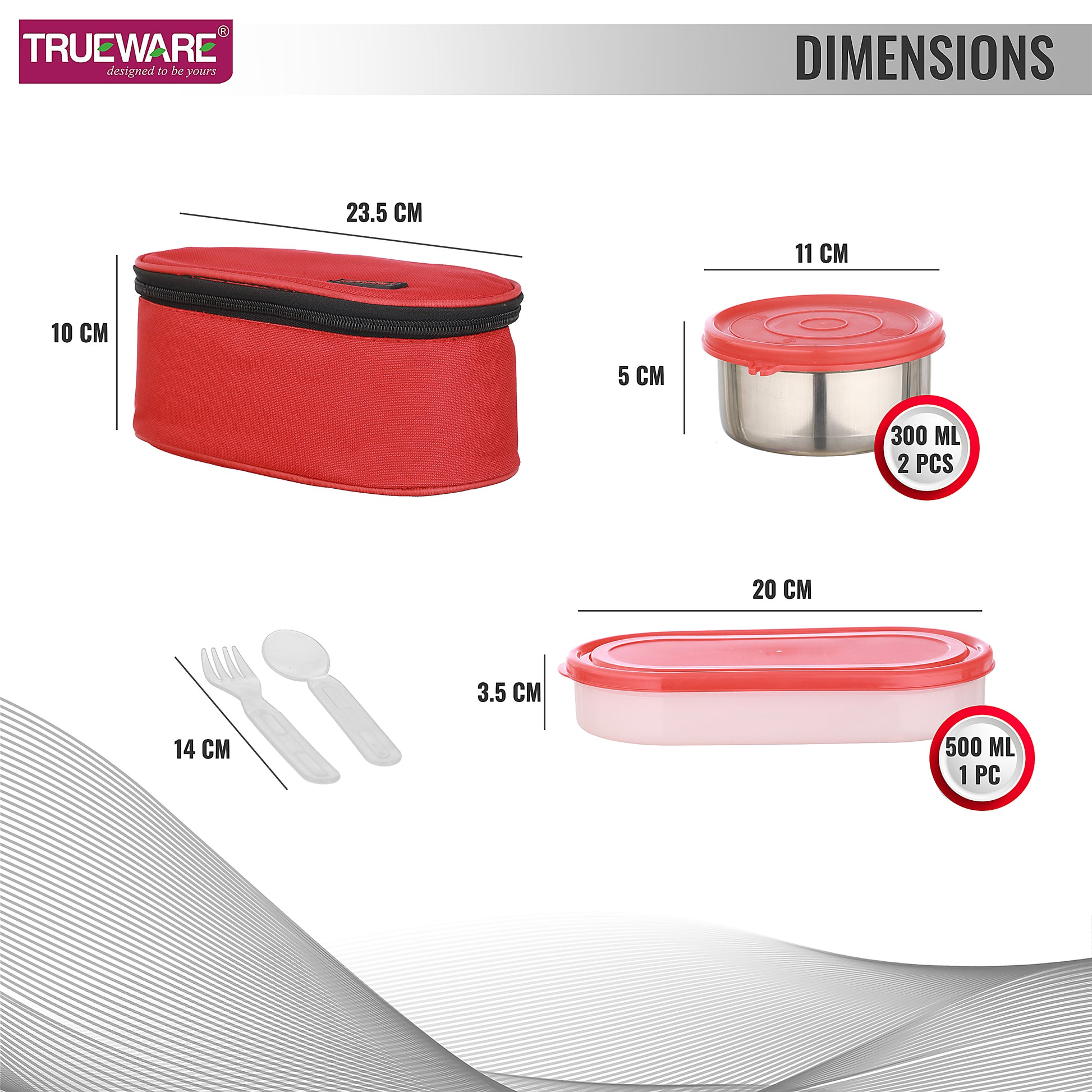 Trueware Tasty Double Decker, 300 X 2, 500 X 1 Container