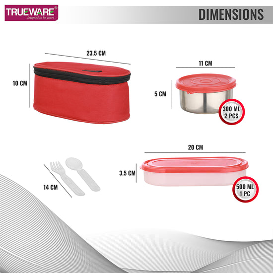Trueware Tasty Double Decker, 300 X 2, 500 X 1 Container