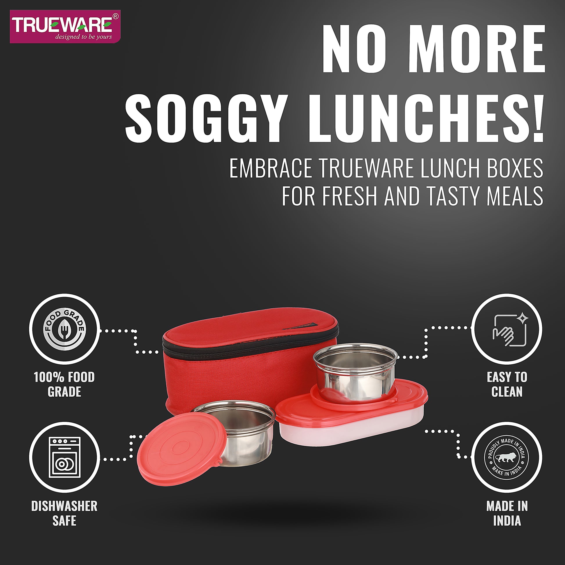 Trueware Tasty Double Decker, 300 X 2, 500 X 1 Container