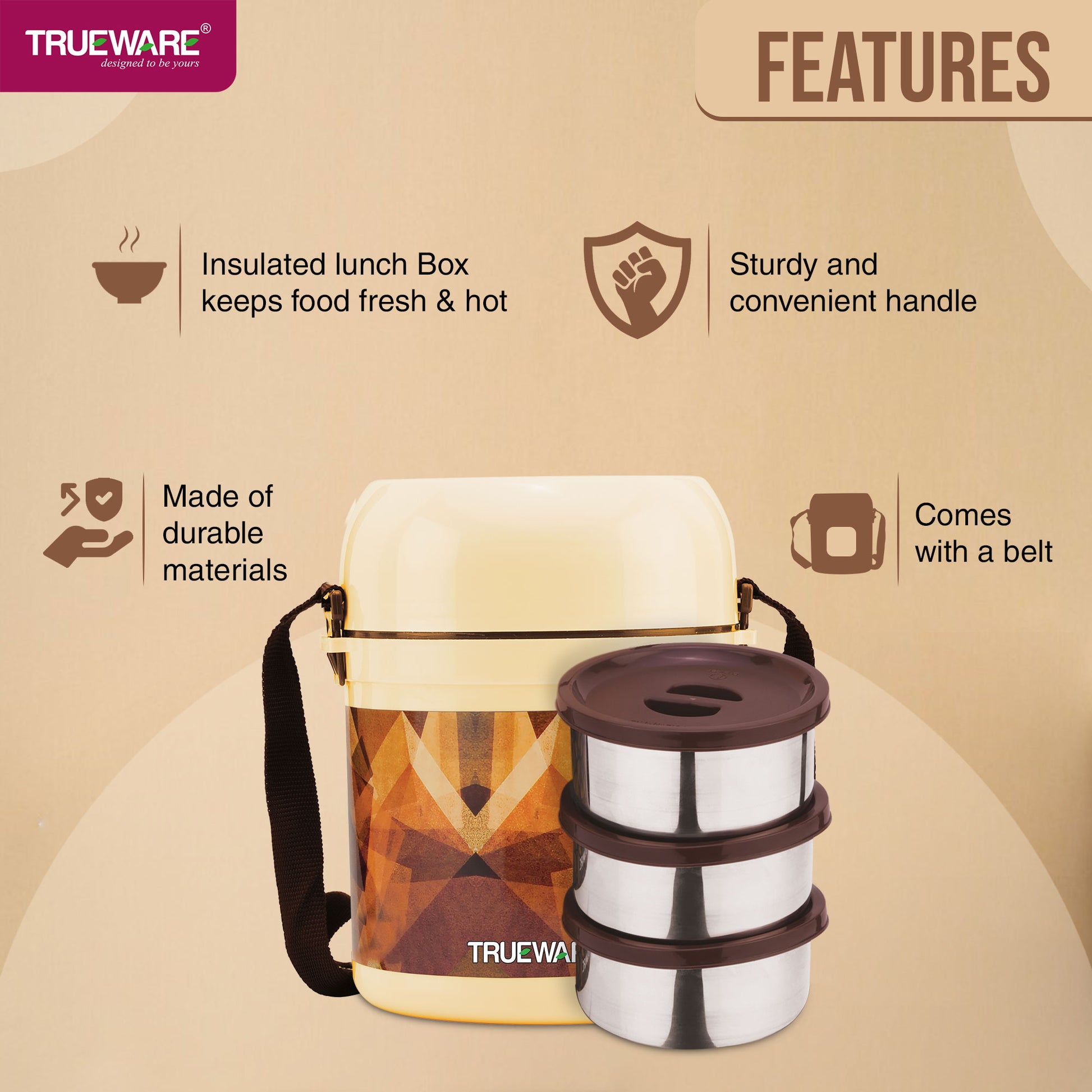 OFFICE 3 PLUS LUNCH BOX SS Container