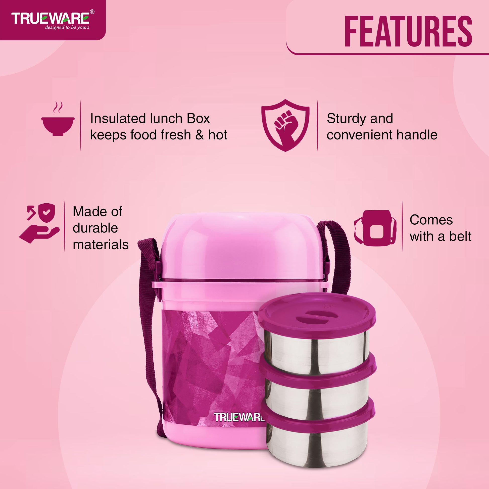 OFFICE 3 PLUS LUNCH BOX SS Container