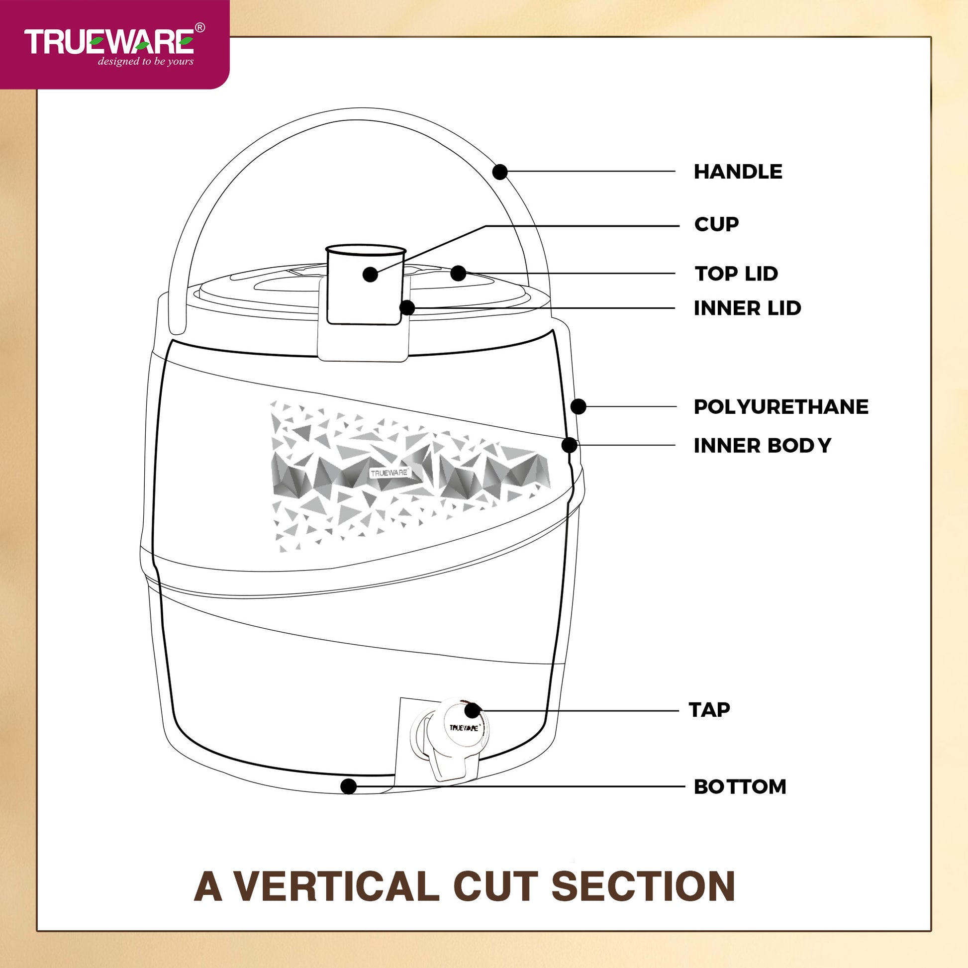 Ice Berg Insulated Water Jug 16Ltr