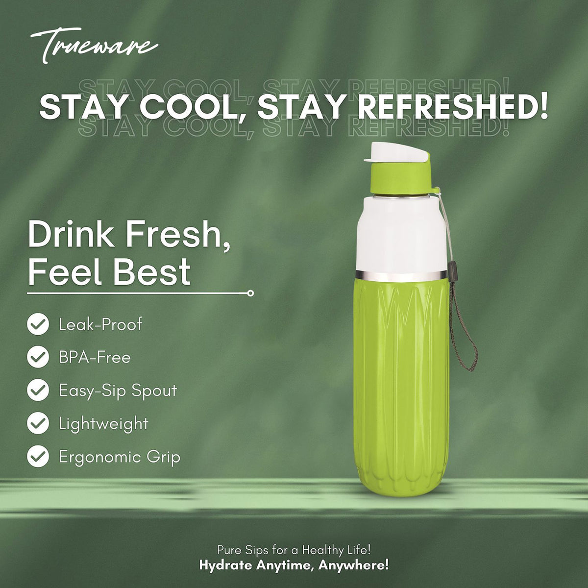 Trueware Aqua Benz Inner Stainless Steel Water Bottle | 600 ml