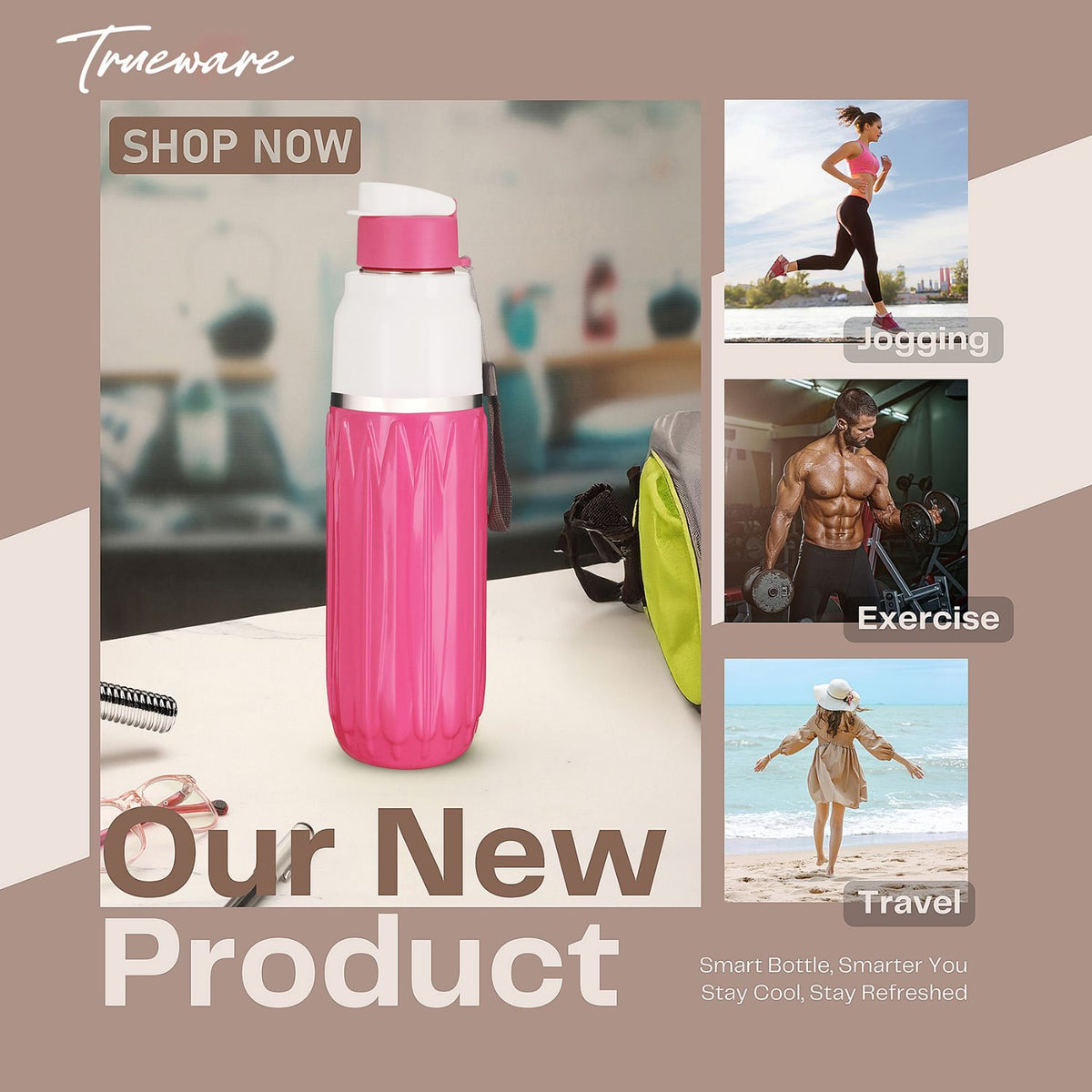 Trueware Aqua Benz Inner Stainless Steel Water Bottle | 600 ml