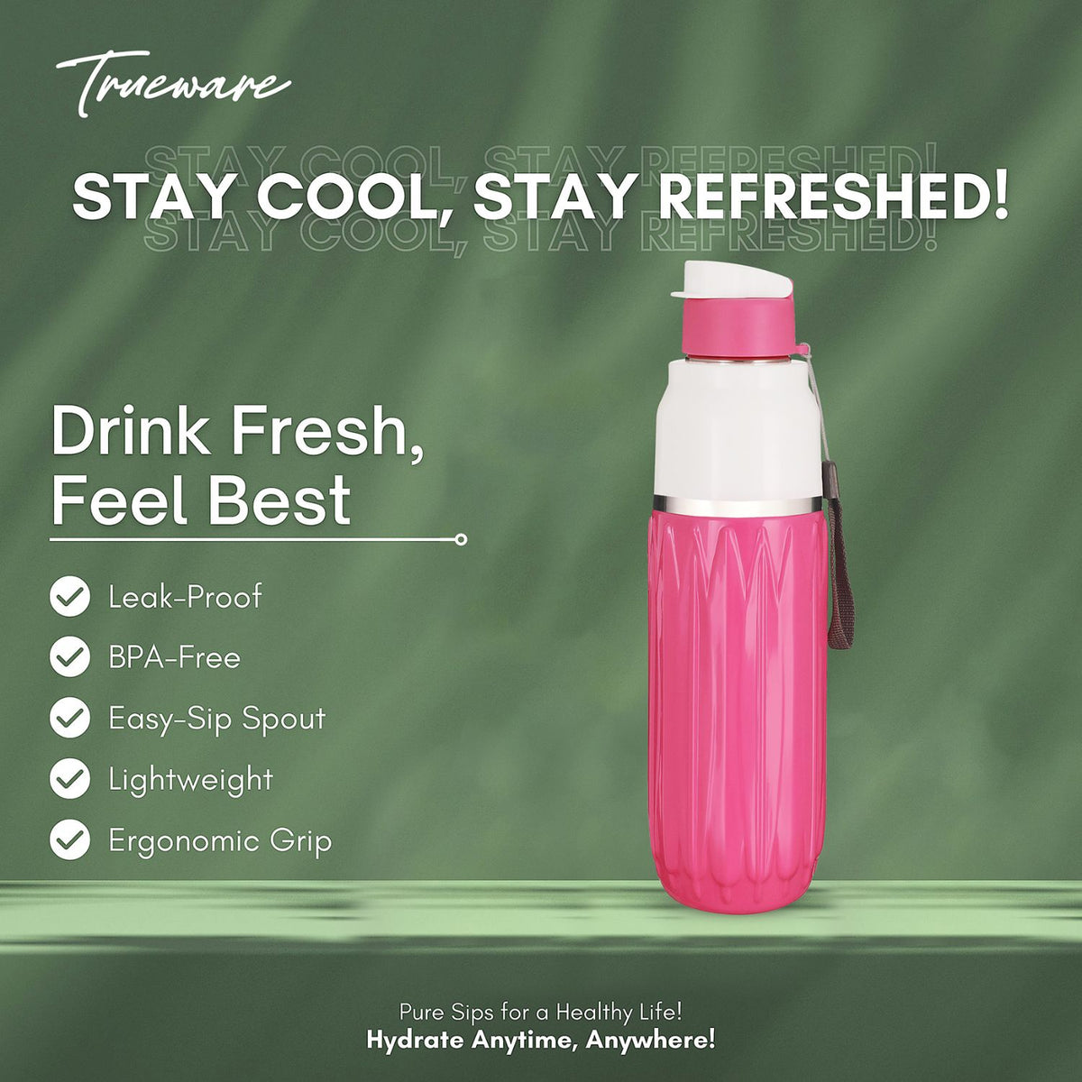 Trueware Aqua Benz Inner Stainless Steel Water Bottle | 600 ml