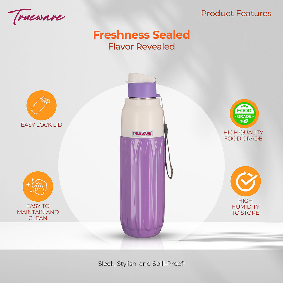 Trueware Aqua Benz Inner Stainless Steel Water Bottle | 600 ml