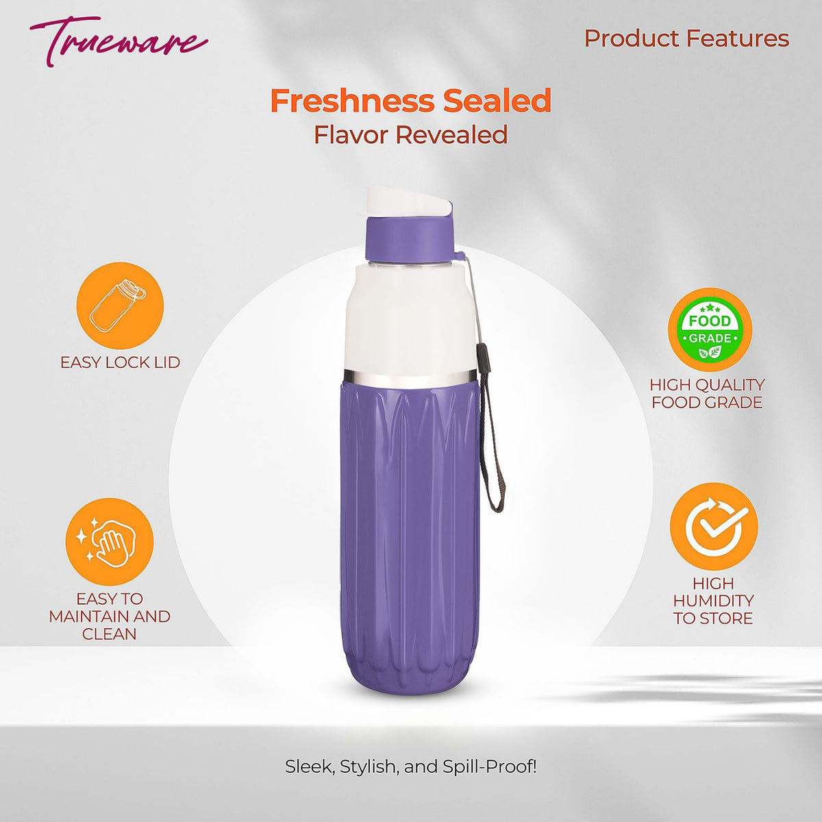 Trueware Aqua Benz Inner Stainless Steel Water Bottle | 600 ml