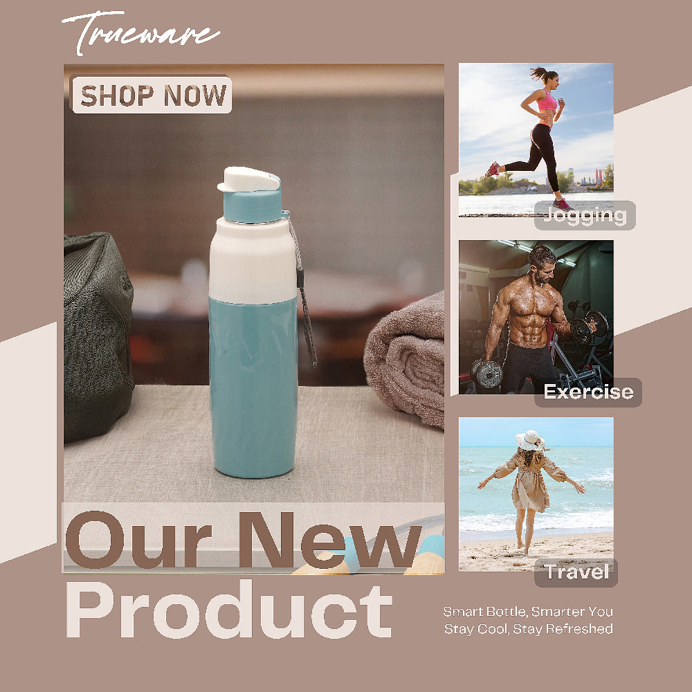 Trueware Aqua Blink Inner Stainless Steel Water Bottle | 600 ml