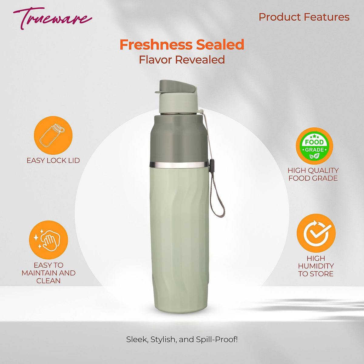 Trueware Aqua Blink Inner Stainless Steel Water Bottle | 600 ml