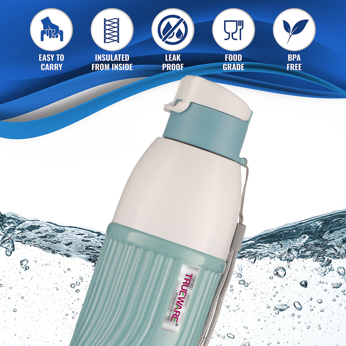 Trueware Aqua Bliss Insulated Water Bottle | 590 ml