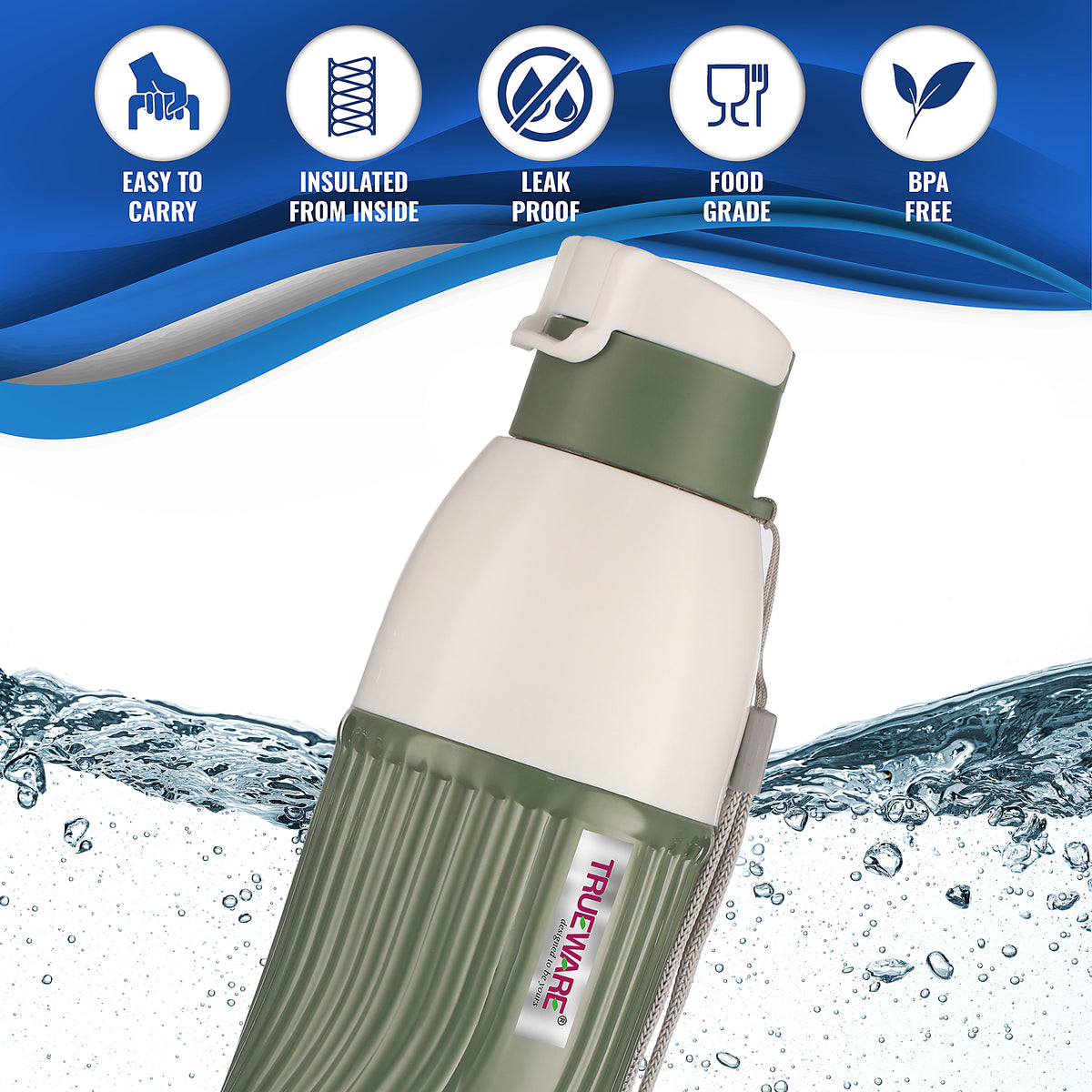 Trueware Aqua Bliss Insulated Water Bottle | 590 ml