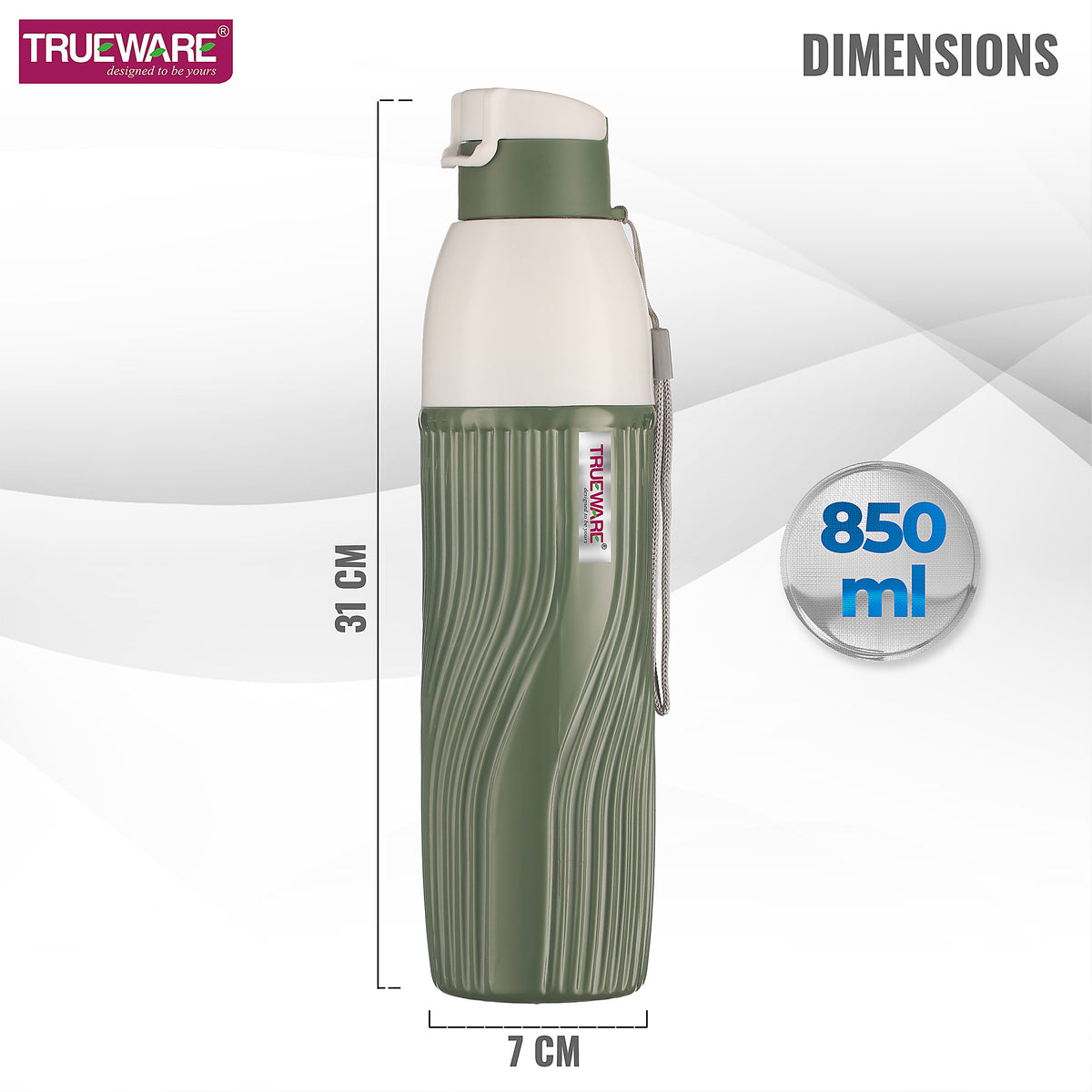 Trueware Aqua Bliss Insulated Water Bottle | 590 ml