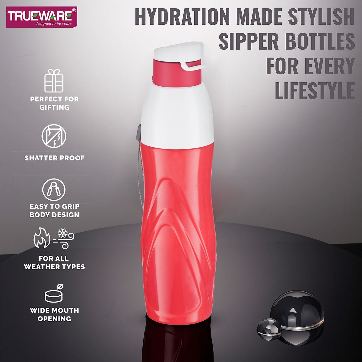 Trueware Aqua Bolt Water Bottle | 590 ml