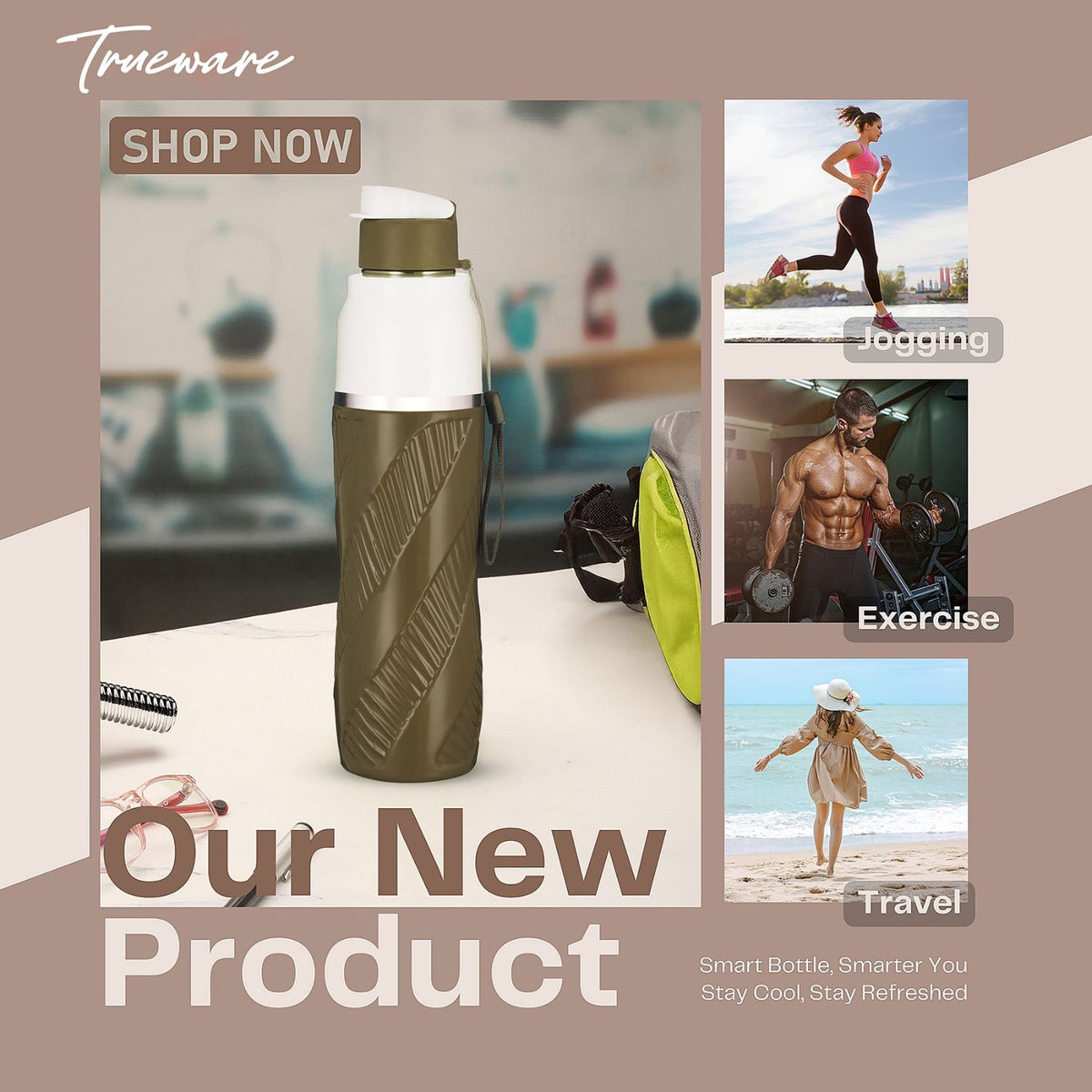 Trueware Aqua Cool Inner Stainless Steel Water Bottle | 600 ml