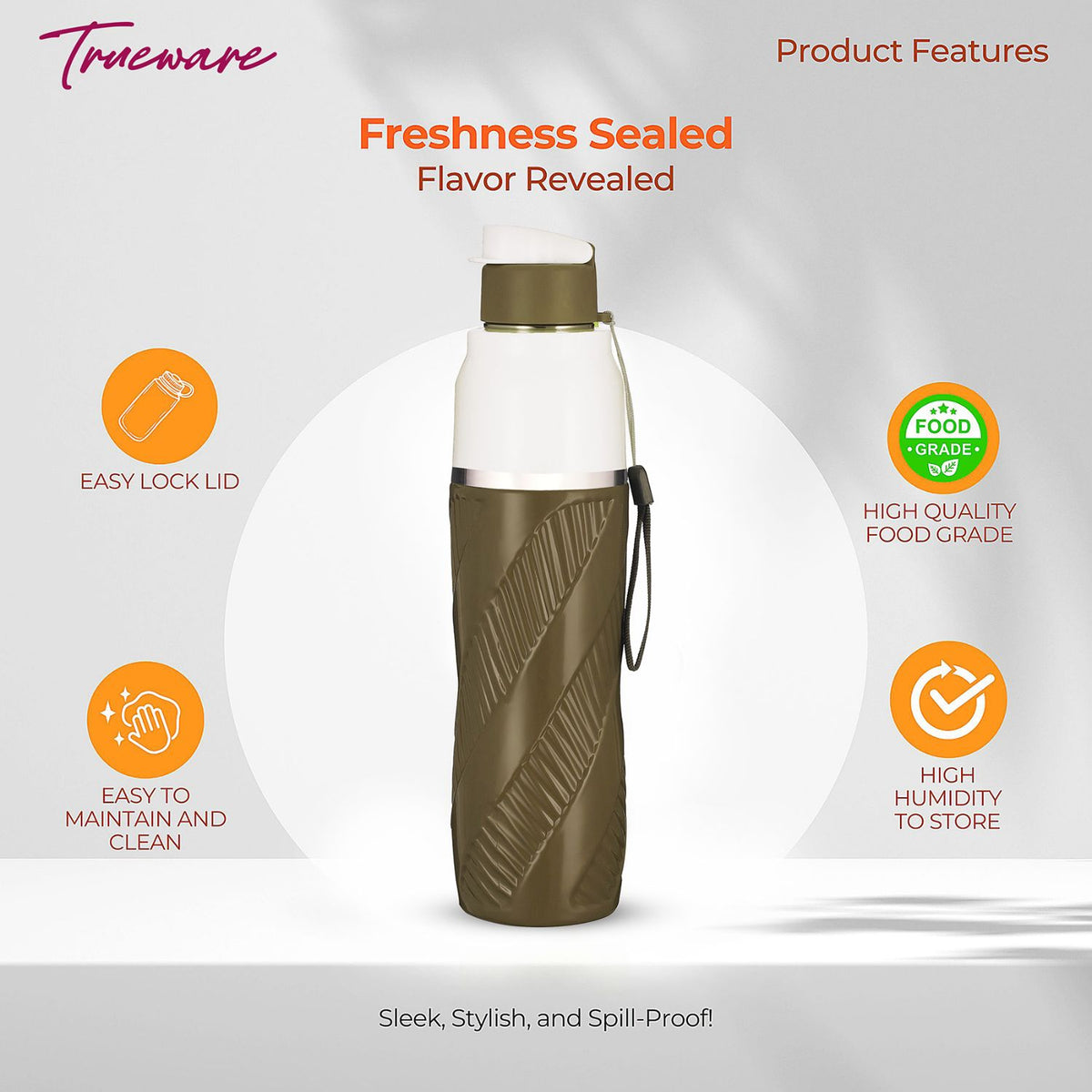 Trueware Aqua Cool Inner Stainless Steel Water Bottle | 600 ml