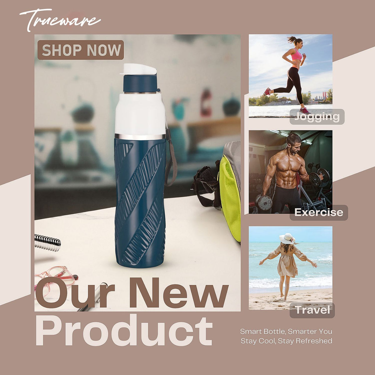 Trueware Aqua Cool Inner Stainless Steel Water Bottle | 600 ml