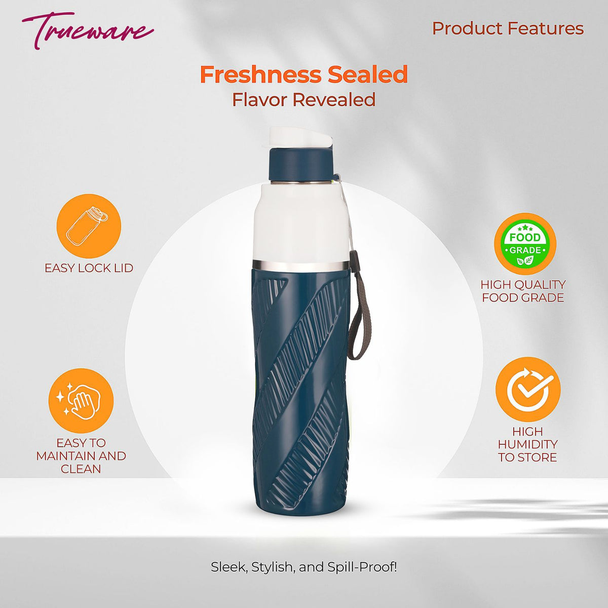 Trueware Aqua Cool Inner Stainless Steel Water Bottle | 600 ml