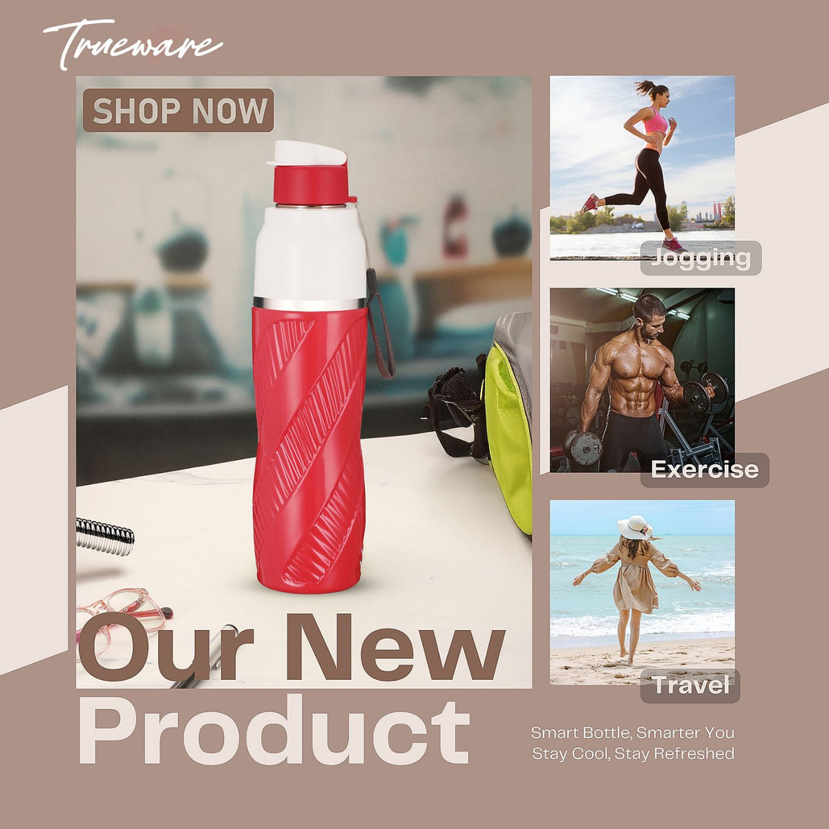 Trueware Aqua Cool Inner Stainless Steel Water Bottle | 600 ml