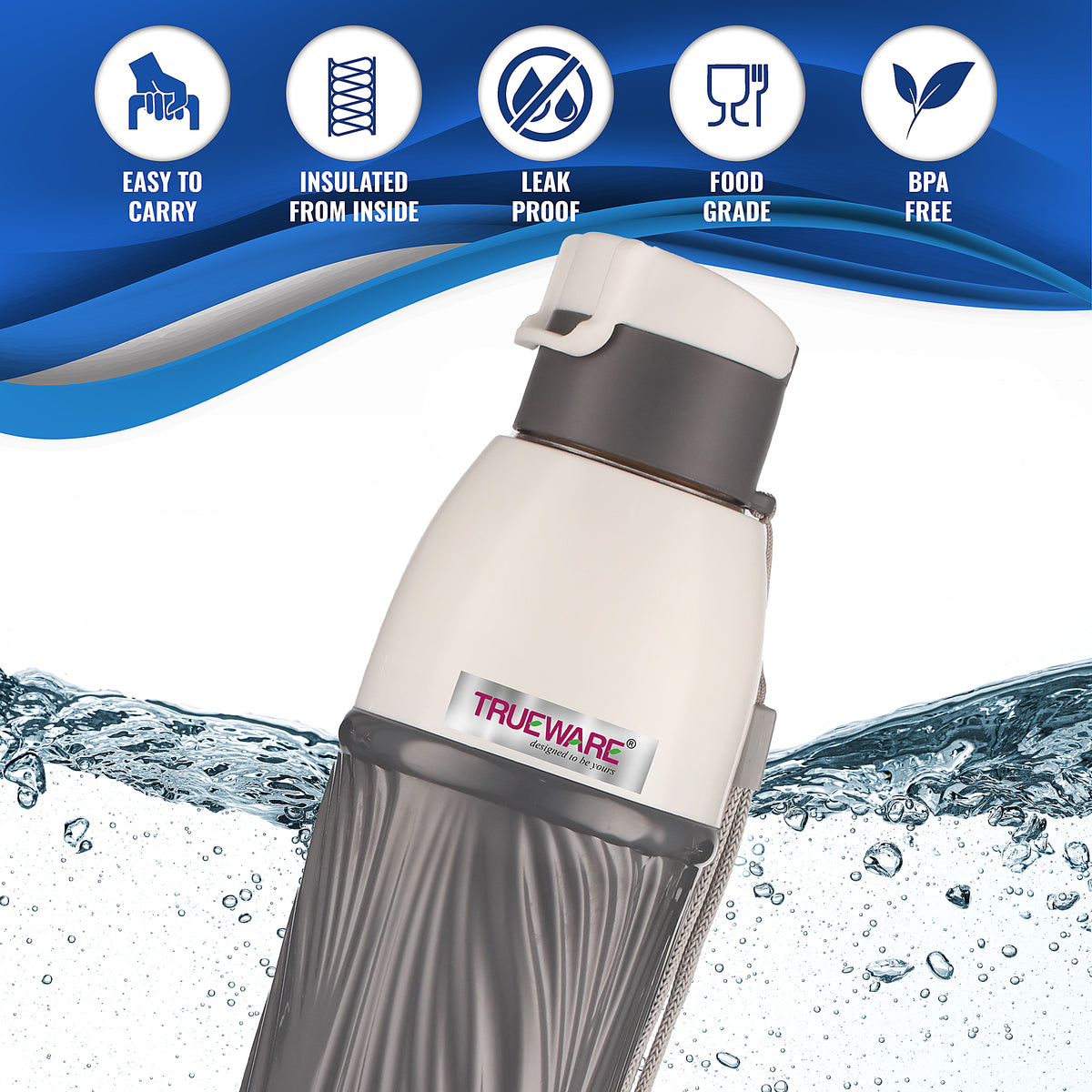 Trueware Aqua Pure 700 Insulated Water Bottle | 590 ml